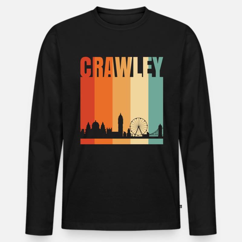 Crawley - Männer Premium Bio Langarmshirt - Schwarz