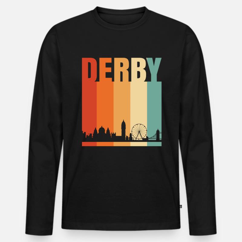 Derby - Männer Premium Bio Langarmshirt - Schwarz