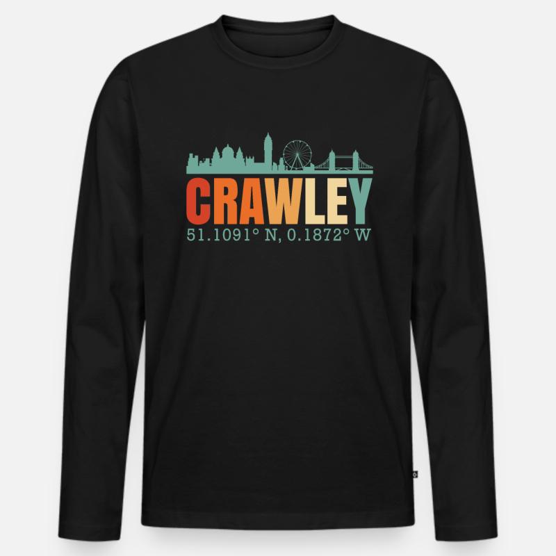 Crawley - Männer Premium Bio Langarmshirt - Schwarz
