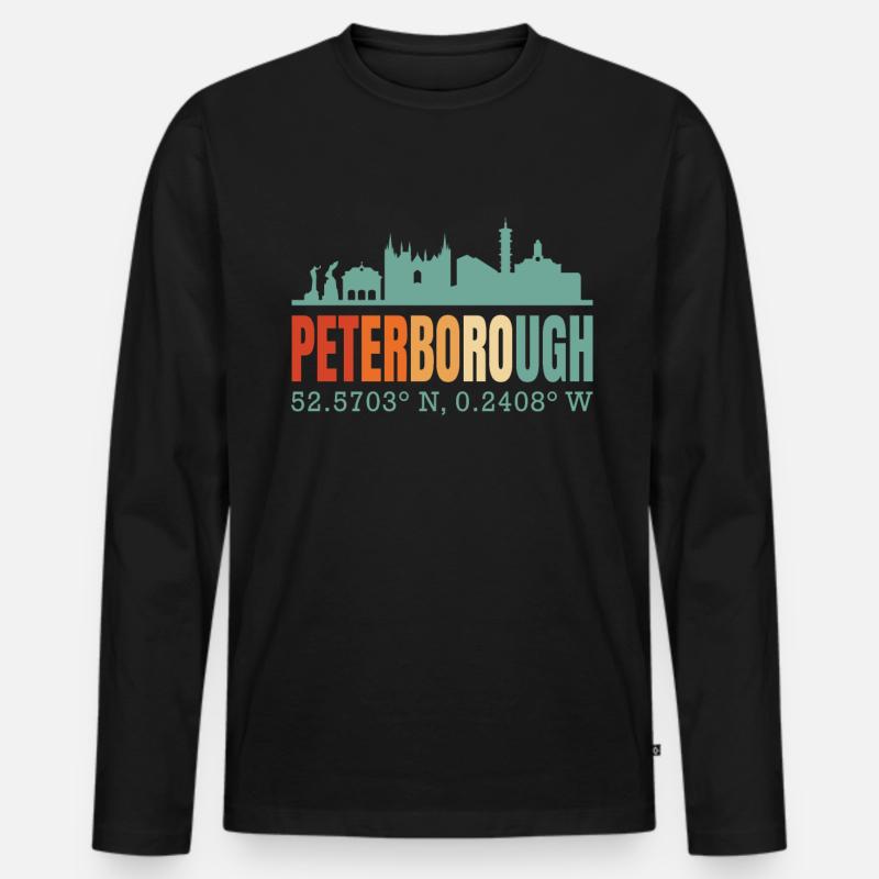 Peterborough - Männer Premium Bio Langarmshirt - Schwarz