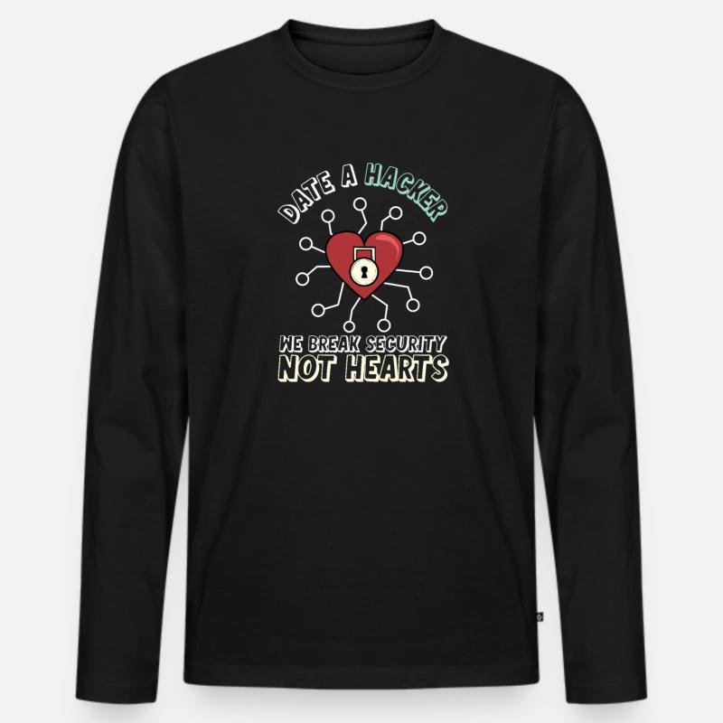 Hacker Programmierer Entwickler Informatik - Männer Premium Bio Langarmshirt - Schwarz