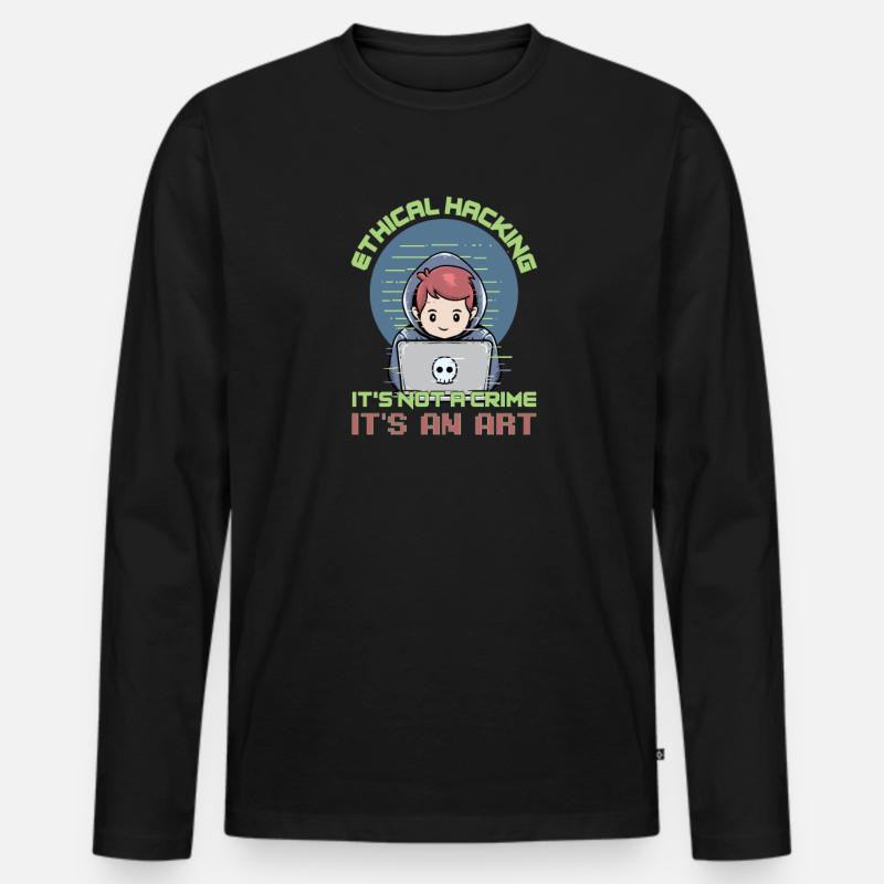 Hacker Programmer Developer Computer Science - Men's Premium Organic Long Sleeve Shirt - black