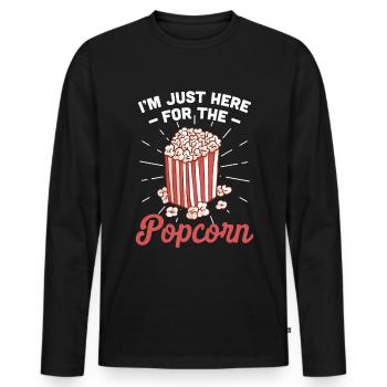 Popcorn - Männer Premium Bio Langarmshirt - Schwarz - Vorne - Nico (187cm)