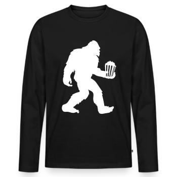 Popcorn - Männer Premium Bio Langarmshirt - Schwarz - Vorne - Nico (187cm)
