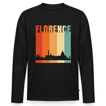 Florence - Men's Premium Organic Long Sleeve Shirt - black - Front - Nico (187cm)