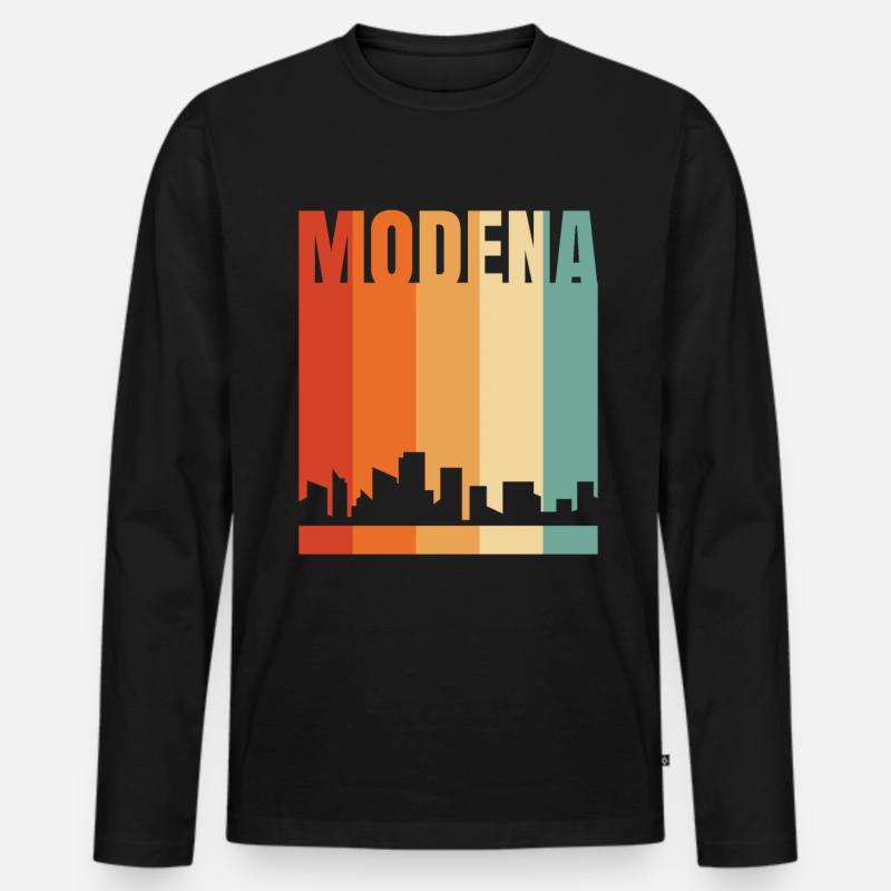 Modena - Männer Premium Bio Langarmshirt - Schwarz