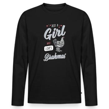 Brahma Chicken I Chicken Poultry Motif pour - T-shirt manches longues Premium bio Homme - noir - Devant - Nico (187cm)