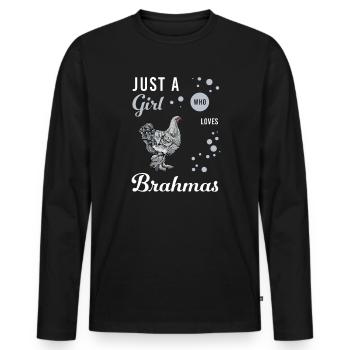 Brahma Chicken I Chicken Poultry Motif pour - T-shirt manches longues Premium bio Homme - noir - Devant - Nico (187cm)