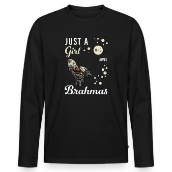Brahma Chicken I Chicken Poultry Motif pour - T-shirt manches longues Premium bio Homme - noir - Devant - Nico (187cm)
