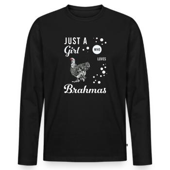 Brahma Chicken I Chicken Poultry Motif pour - T-shirt manches longues Premium bio Homme - noir - Devant - Nico (187cm)