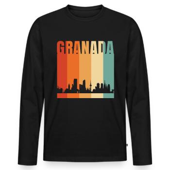 Grenade - T-shirt manches longues Premium bio Homme - noir - Devant - Nico (187cm)
