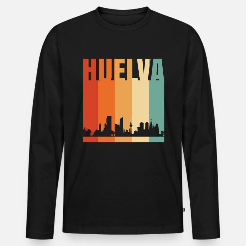 Huelva - Männer Premium Bio Langarmshirt - Schwarz