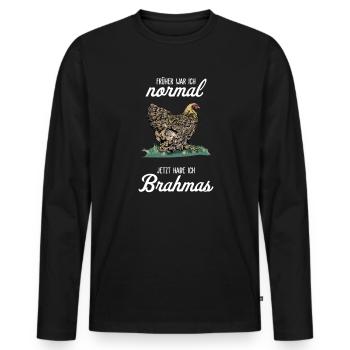 Brahma Hühner I Chicken Geflügel Motiv für - Männer Premium Bio Langarmshirt - Schwarz - Vorne - Nico (187cm)