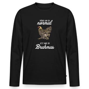 Brahma Hühner I Chicken Geflügel Motiv für - Männer Premium Bio Langarmshirt - Schwarz - Vorne - Nico (187cm)