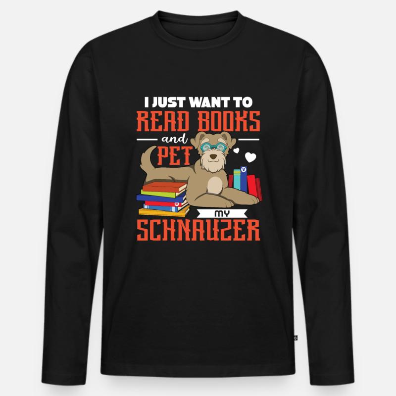 Zwergschnauzer - Männer Premium Bio Langarmshirt - Schwarz