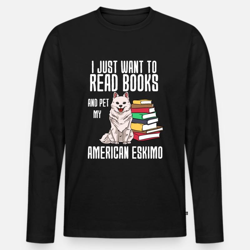 American Eskimo - Männer Premium Bio Langarmshirt - Schwarz