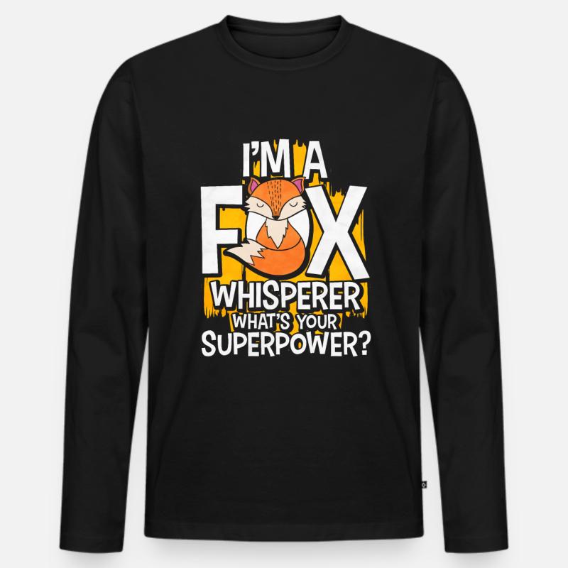 Fuchs - Männer Premium Bio Langarmshirt - Schwarz