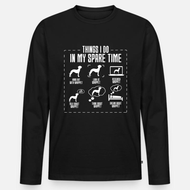 Whippet - Männer Premium Bio Langarmshirt - Schwarz