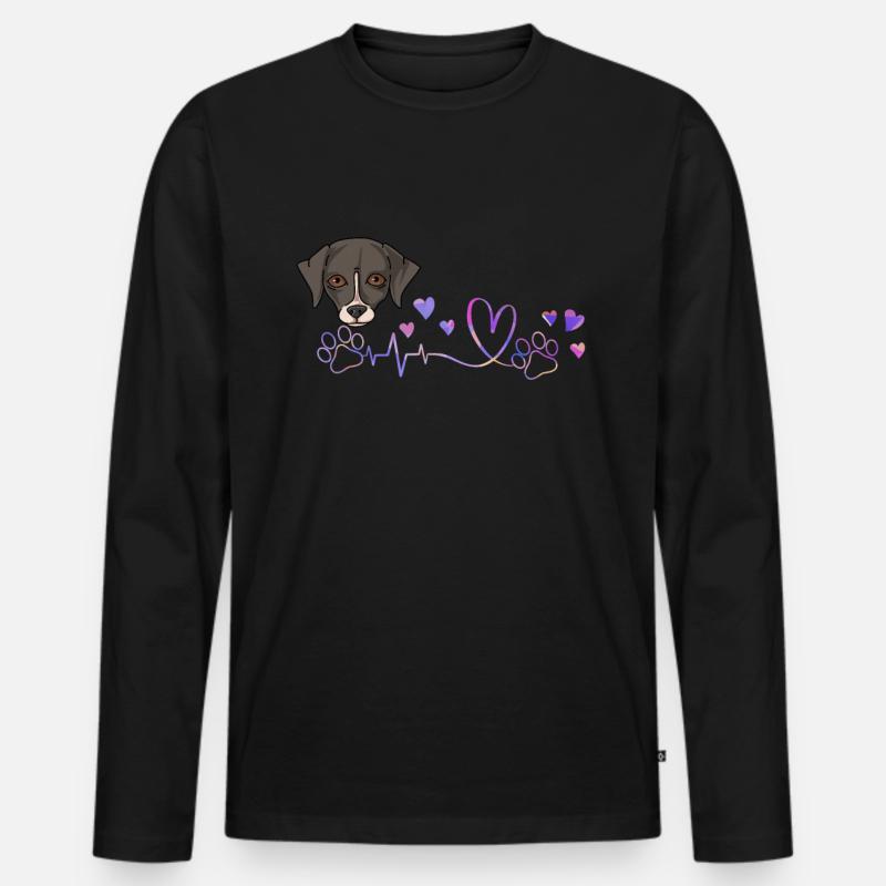Whippet - Männer Premium Bio Langarmshirt - Schwarz