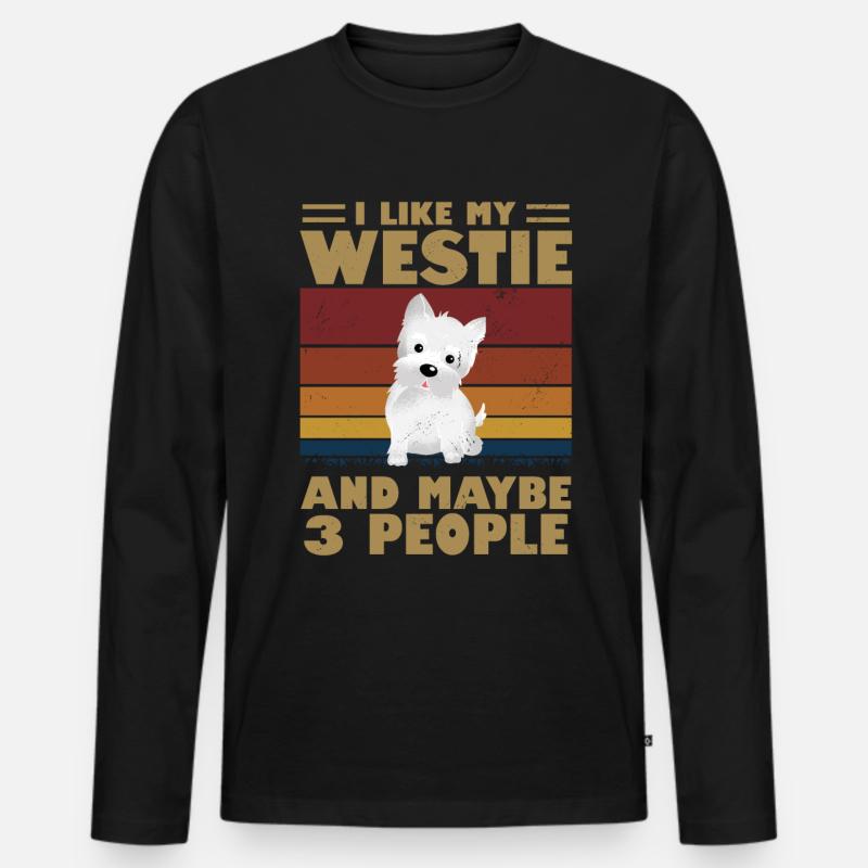 West highland terrier - Männer Premium Bio Langarmshirt - Schwarz