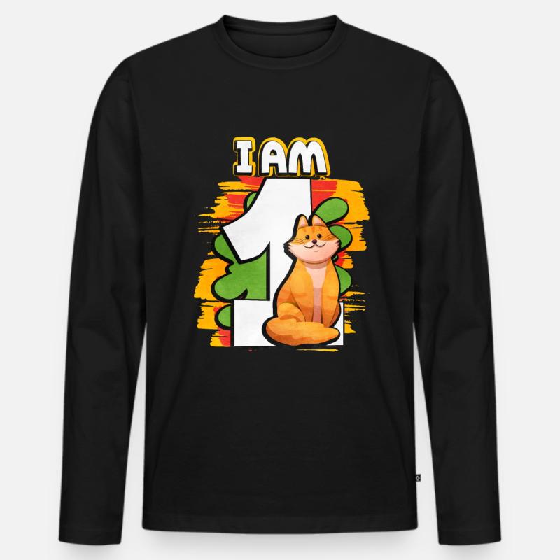Ich Bin 1 Katze - Männer Premium Bio Langarmshirt - Schwarz