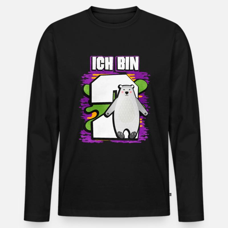Ich Bin 2 Eisbär - Männer Premium Bio Langarmshirt - Schwarz