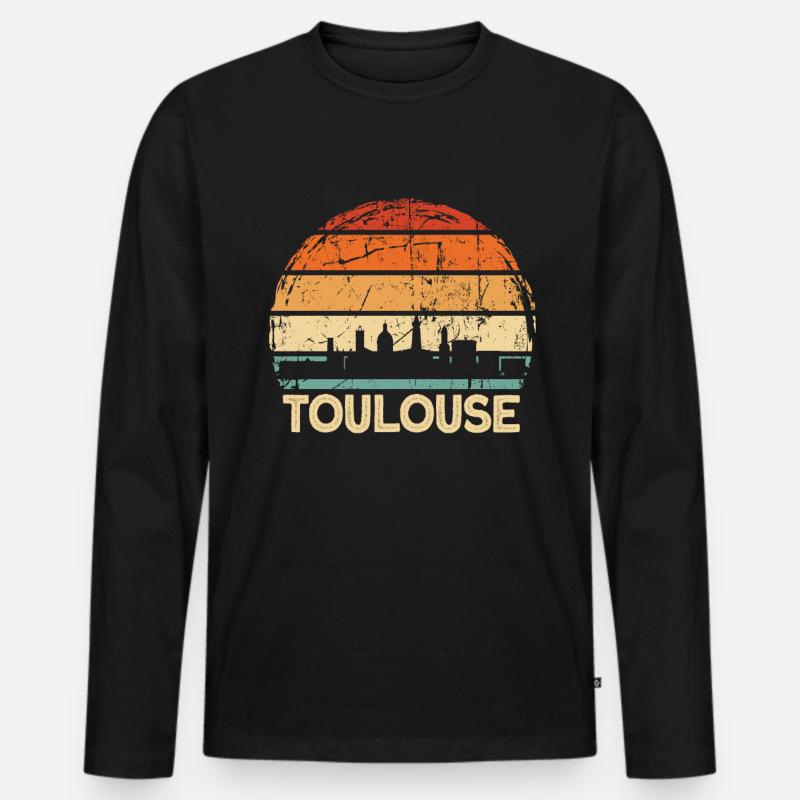 Toulouse - Männer Premium Bio Langarmshirt - Schwarz