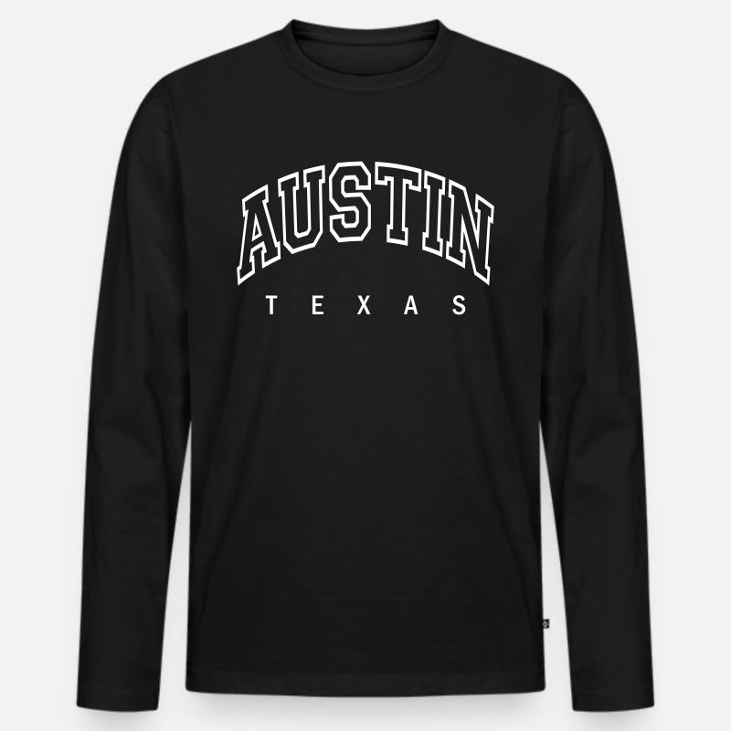 Austin - Männer Premium Bio Langarmshirt - Schwarz