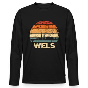 Catfish - Men's Premium Organic Long Sleeve Shirt - black - Front - Nico (187cm)