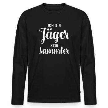 Jäger I Jagd Wildschwein Rehwild Motiv für - Männer Premium Bio Langarmshirt - Schwarz - Vorne - Nico (187cm)