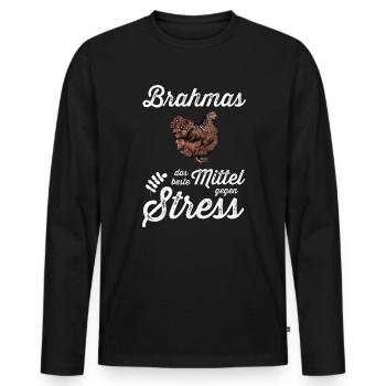 Brahma Hühner I Chicken Geflügel Motiv für - Männer Premium Bio Langarmshirt - Schwarz - Vorne - Nico (187cm)