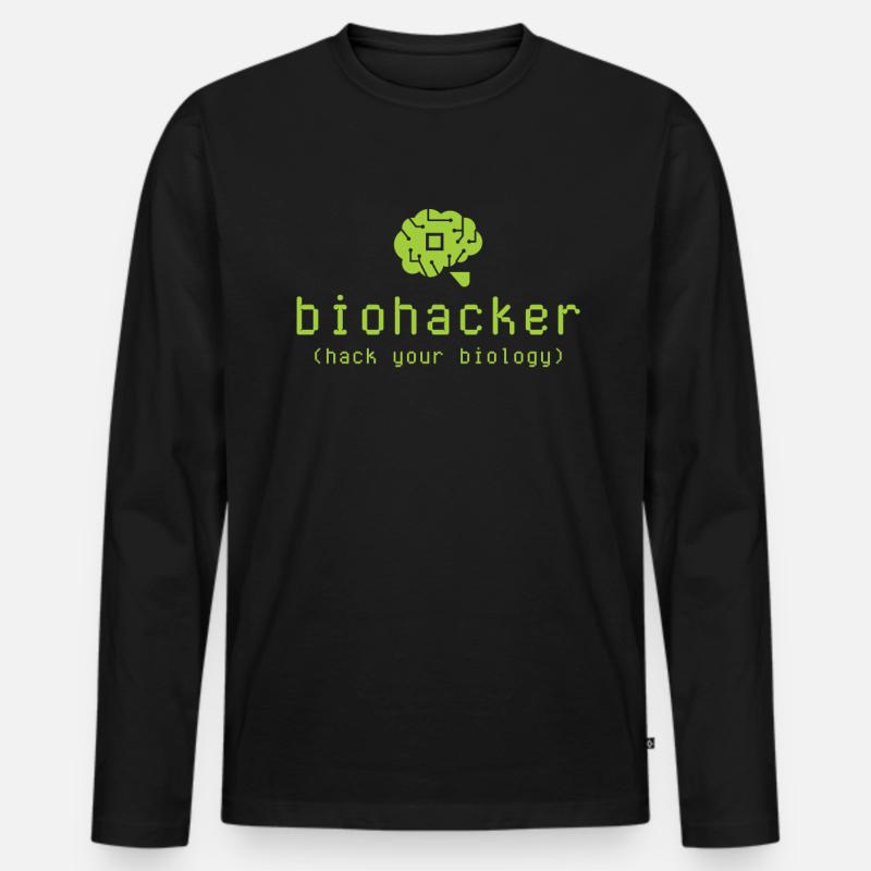 Biohacker Hack Your Biology - Männer Premium Bio Langarmshirt - Schwarz