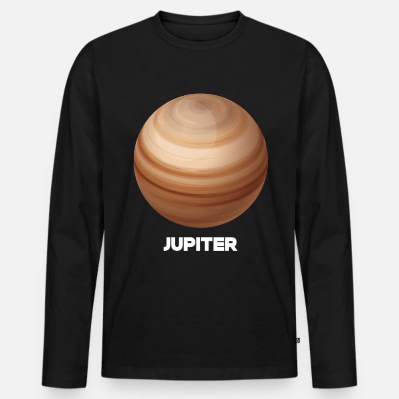 Jupiter - Männer Premium Bio Langarmshirt - Schwarz