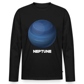 Neptune - T-shirt manches longues Premium bio Homme - noir - Devant - Nico (187cm)