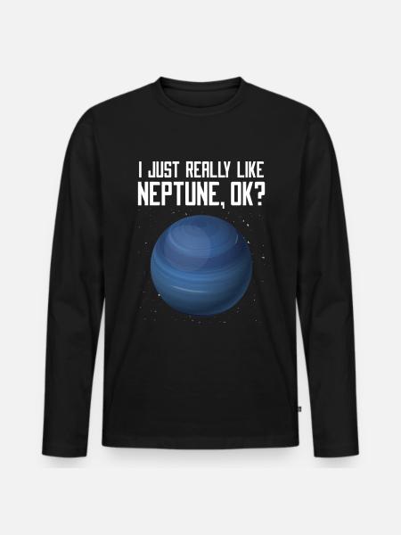 Neptune - Men's Premium Organic Long Sleeve Shirt - black