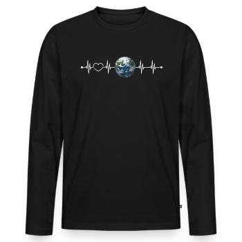 Erde - Männer Premium Bio Langarmshirt - Schwarz - Vorne - Nico (187cm)