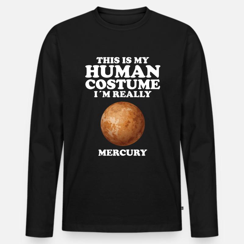 Merkur - Männer Premium Bio Langarmshirt - Schwarz