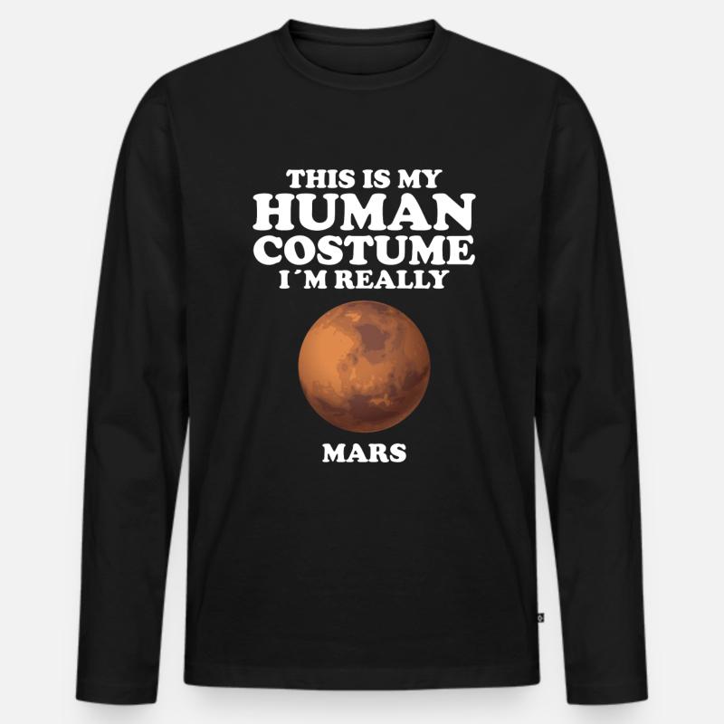 Mars - Männer Premium Bio Langarmshirt - Schwarz