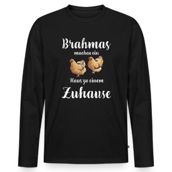 Brahma Hühner I Chicken Geflügel Motiv für - Männer Premium Bio Langarmshirt - Schwarz - Vorne - Nico (187cm)