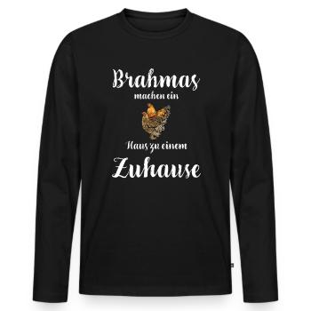 Brahma Hühner I Chicken Geflügel Motiv für - Männer Premium Bio Langarmshirt - Schwarz - Vorne - Nico (187cm)