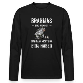 Brahma Hühner I Chicken Geflügel Motiv für - Männer Premium Bio Langarmshirt - Schwarz - Vorne - Nico (187cm)