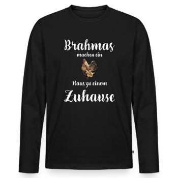 Brahma Hühner I Chicken Geflügel Motiv für - Männer Premium Bio Langarmshirt - Schwarz - Vorne - Nico (187cm)