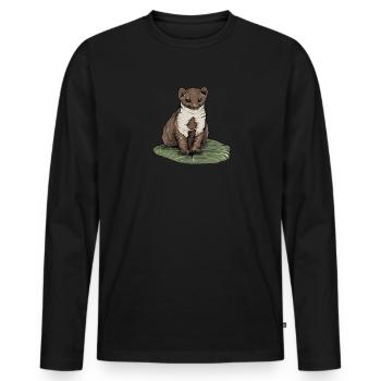 Martre de pierre I maison motif de chasse au gibier de martre pour les chasseurs - T-shirt manches longues Premium bio Homme - noir - Devant - Nico (187cm)