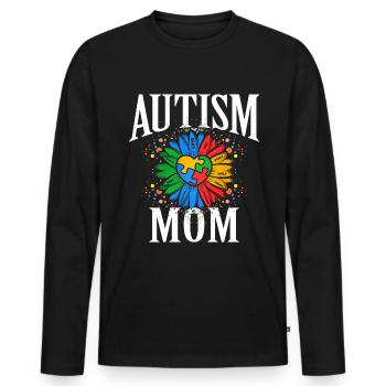 Cadeau autisme autisme - T-shirt manches longues Premium bio Homme - noir - Devant - Nico (187cm)