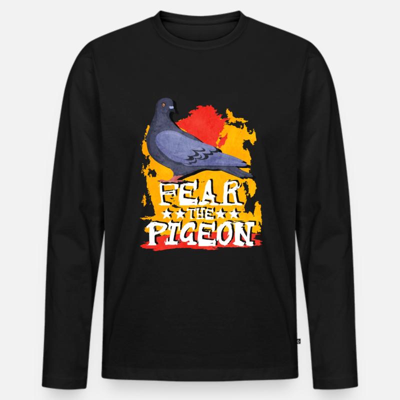 Taube - Männer Premium Bio Langarmshirt - Schwarz