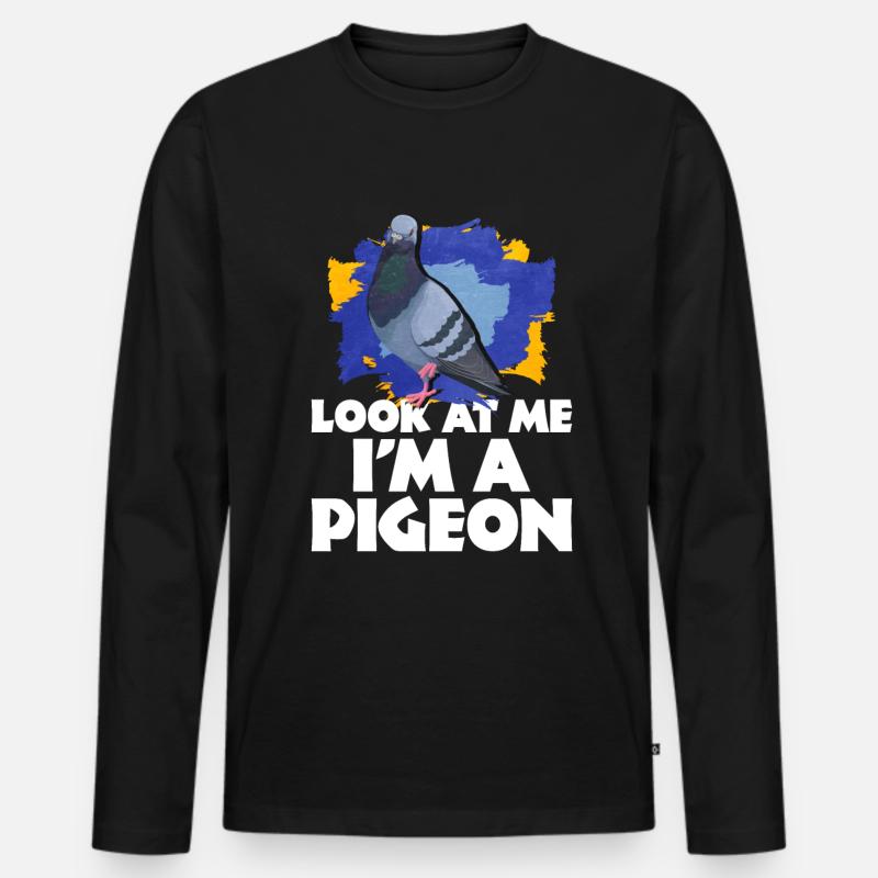 Taube - Männer Premium Bio Langarmshirt - Schwarz