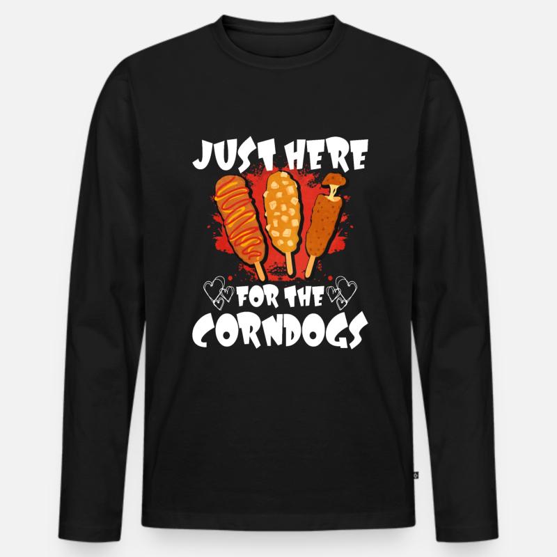 Corn Dog - Männer Premium Bio Langarmshirt - Schwarz