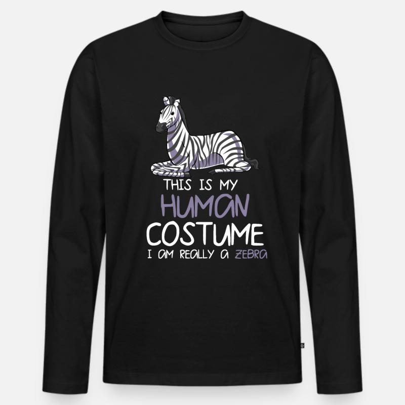 Zebra - Männer Premium Bio Langarmshirt - Schwarz