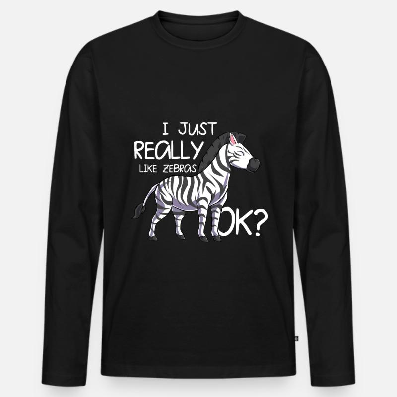 Zebra - Männer Premium Bio Langarmshirt - Schwarz
