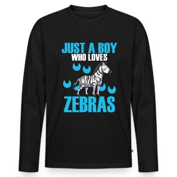 Zebra - Men's Premium Organic Long Sleeve Shirt - black - Front - Nico (187cm)